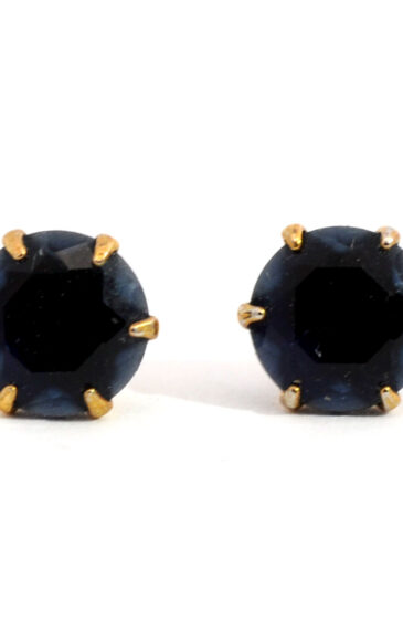 Gehna Jaipur Natural Blue Sapphire Stone Studded Earrings For Girls & Women FE-1335