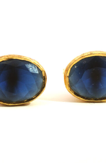 Gehna Jaipur Natural Blue Sapphire Stone Studded Earrings  For Girls & Women FE-1336