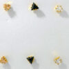 Gehna Jaipur 5 Pairs Of Multi Color Trillion Shape Stone Studded Stud Style Earrings For Girls & Women FE-1338 - Image 2