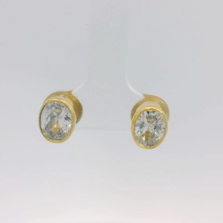 Gehna Jaipur Cubic Zirconia Oval Shape Earrings  For Girls & Women FE-1348