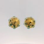 Gehna Jaipur Turquoise & Pearl Bead Studded Flower Style Earrings  For Girls & Women FE-1350 - Image 4