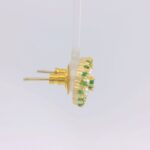 Gehna Jaipur Pearl And Green Emerald Studded Flower Style Earrings  For Girls & Women FE-1351 - Image 4