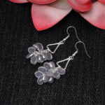 Gehna Jaipur Rose Quartz Color Stone Earrings In German Silver  For Girls & Women GE01-1352 - Image 5