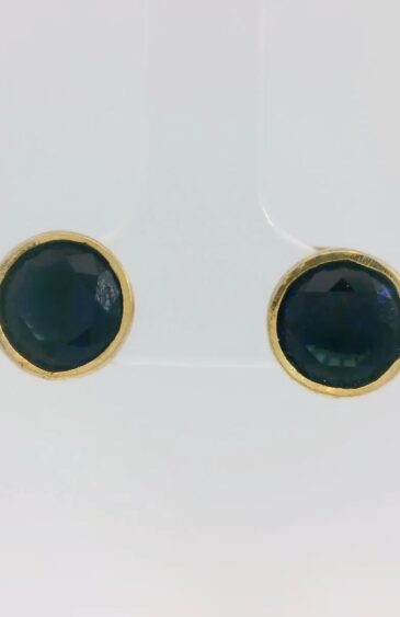 Gehna Jaipur Elegant Blue Sapphire Round Shape Shape Earrings  For Girls & Women FE-1356