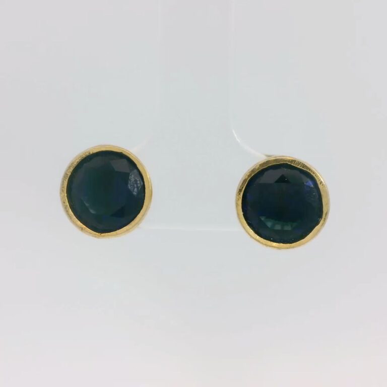 Gehna Jaipur Elegant Blue Sapphire Round Shape Shape Earrings  For Girls & Women FE-1356