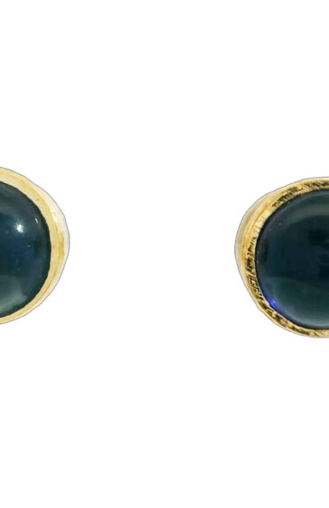 Gehna Jaipur Blue Sapphire Stone Studded Round Shape Earrings  For Girls & Women FE-1365