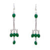 Gehna Jaipur Green Onyx Color Stone Earrings In German Silver  For Girls & Women GE01-1366