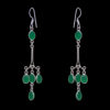 Gehna Jaipur Green Onyx Color Stone Earrings In German Silver  For Girls & Women GE01-1366 - Image 2