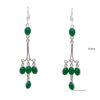 Gehna Jaipur Green Onyx Color Stone Earrings In German Silver  For Girls & Women GE01-1366 - Image 4
