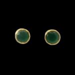 Gehna Jaipur Natural Green Emerald Stone Round Shape Earrings  For Girls & Women FE-1368 - Image 3