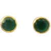 Gehna Jaipur Natural Green Emerald Stone Round Shape Earrings  For Girls & Women FE-1368