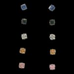 Gehna Jaipur 5 Pairs Of Multi Color Square Shape Stone Studded Stud Style Earrings  For Girls & Women FE-1370 - Image 5