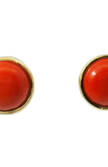 Gehna Jaipur Red Jasper Stone Round Shape Earrings  For Girls & Women FE-1374