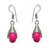Gehna Jaipur Pink Quartz Color Stone Studded Earrings In German Silver  For Girls & Women GE01-1376 - Image 3