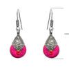 Gehna Jaipur Pink Quartz Color Stone Studded Earrings In German Silver  For Girls & Women GE01-1376 - Image 2