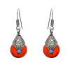 Gehna Jaipur Orange Quartz Color Stone Earrings In German Silver  For Girls & Women GE01-1378