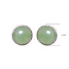Gehna Jaipur Prehnite Color Stone Stud Earrings In German Silver  For Girls & Women GE01-1379 - Image 3