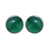 Gehna Jaipur Green Onyx Color Stone Stud Earrings In German Silver  For Girls & Women GE01-1380 - Image 5