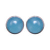 Gehna Jaipur Blue Chalcedony Color Stone Stud Earrings In German Silver  For Girls & Women GE01-1384