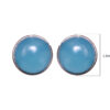 Gehna Jaipur Blue Chalcedony Color Stone Stud Earrings In German Silver  For Girls & Women GE01-1384 - Image 3