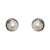 Gehna Jaipur Natural Pearl Stud Earrings In German Silver  For Girls & Women GE01-1400