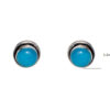 Gehna Jaipur Blue Chalcedony Color Stone Stud Earrings In German Silver Earrings For Girls & Women GE01-1402 - Image 3