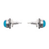 Gehna Jaipur Blue Chalcedony Color Stone Stud Earrings In German Silver Earrings For Girls & Women GE01-1403 - Image 4