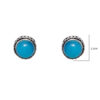 Gehna Jaipur Blue Chalcedony Color Stone Stud Earrings In German Silver Earrings For Girls & Women GE01-1403 - Image 3