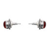 Gehna Jaipur Red Garnet Color Stone Stud Earrings In German Silver  For Girls & Women GE01-1417 - Image 4