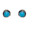 Gehna Jaipur Blue Chalcedony Color Stone Stud Earrings In German Silver Earrings For Girls & Women GE01-1418