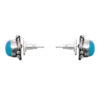 Gehna Jaipur Blue Chalcedony Color Stone Stud Earrings In German Silver Earrings For Girls & Women GE01-1418 - Image 4