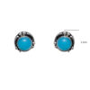 Gehna Jaipur Blue Chalcedony Color Stone Stud Earrings In German Silver Earrings For Girls & Women GE01-1418 - Image 3