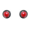 Gehna Jaipur Red Quartz Stone Stud Earrings In German Silver  For Girls & Women GE01-1420