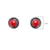 Gehna Jaipur Red Quartz Stone Stud Earrings In German Silver  For Girls & Women GE01-1420 - Image 3