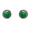 Gehna Jaipur Green Onyx Color Stone Stud Earrings In German Silver  For Girls & Women GE01-1423