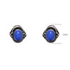 Gehna Jaipur Dumortierite Color Stone Stud Earrings In German Silver  For Girls & Women GE01-1428 - Image 3