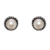 Gehna Jaipur Pearl Stud Earrings In German Silver For Girls & Women GE01-1429