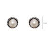 Gehna Jaipur Pearl Stud Earrings In German Silver For Girls & Women GE01-1429 - Image 3