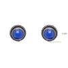 Gehna Jaipur Dumortierite Color Stone Stud Earrings In German Silver  For Girls & Women GE01-1430 - Image 3
