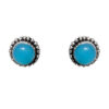 Gehna Jaipur Blue Chalcedony Color Stone Stud Earrings In German Silver Earrings For Girls & Women GE01-1431
