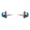Gehna Jaipur Blue Chalcedony Color Stone Stud Earrings In German Silver Earrings For Girls & Women GE01-1431 - Image 4