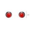 Gehna Jaipur Red Jasper Color Stone Stud Earrings In German Silver  For Girls & Women GE01-1433 - Image 3