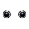 Gehna Jaipur Black Spinel Color Stone Stud Earrings In German Silver  For Girls & Women GE01-1438