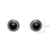 Gehna Jaipur Black Spinel Color Stone Stud Earrings In German Silver  For Girls & Women GE01-1438 - Image 3