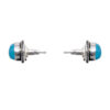 Gehna Jaipur Blue Chalcedony Color Stone Stud Earrings In German Silver Earrings For Girls & Women GE01-1451 - Image 4