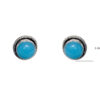 Gehna Jaipur Blue Chalcedony Color Stone Stud Earrings In German Silver Earrings For Girls & Women GE01-1451 - Image 3