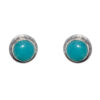 Gehna Jaipur Blue Chalcedony Color Stone Stud Earrings In German Silver Earrings For Girls & Women GE01-1460