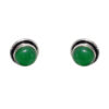 Gehna Jaipur Green Onyx Color Stone Stud Earrings In German Silver  For Girls & Women GE01-1464