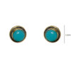 Gehna Jaipur Blue Chalcedony Color Stone Stud Earrings In German Silver Earrings For Girls & Women GE01-1472 - Image 3