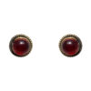 Gehna Jaipur Red Garnet Color Stone Stud Earrings In German Silver  For Girls & Women GE01-1473